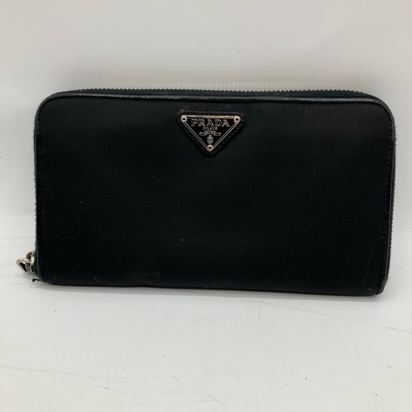 Prada Black Tessuto Leather zip around wallet - Picture 1 of 12